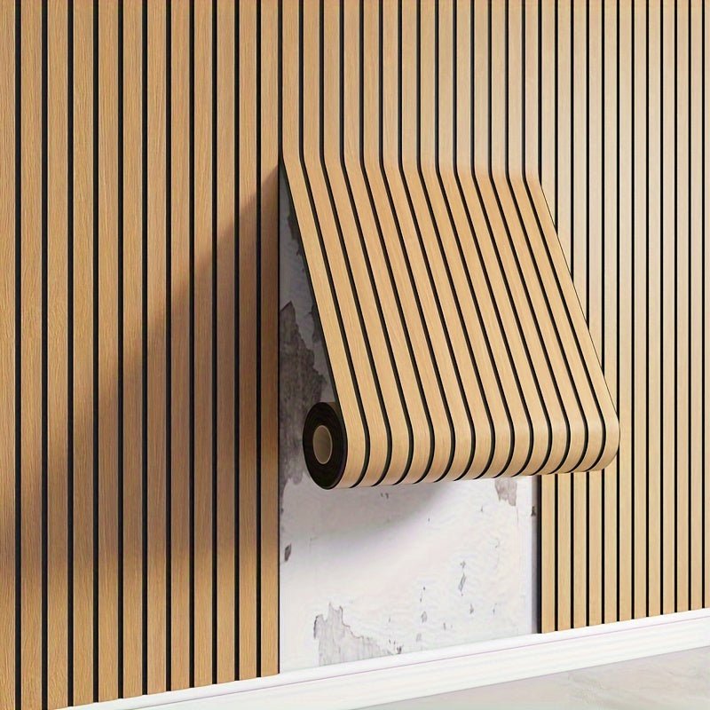 Wandpaneele Selbstklebend Holzoptik 3D PVC Lattenwand Akzentwand 40x300cm Wohnzimmer | Restfield