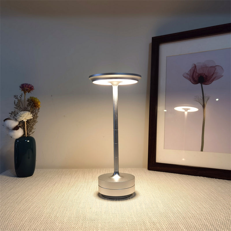 Draagbare Tafellamp Oplaadbaar met Touch Bediening en Drie Lichtstanden Metaal | Sansoti