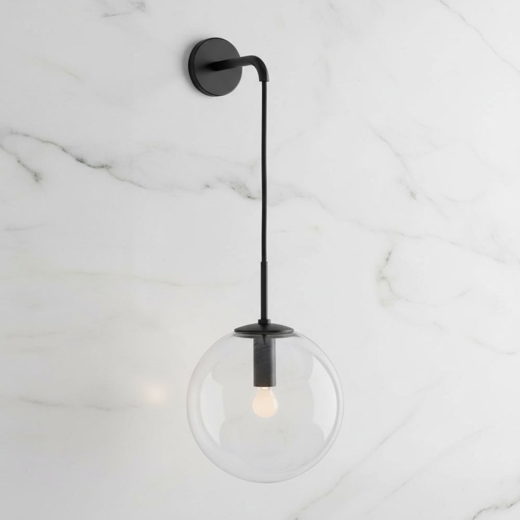 Glazen Wandlamp met Metalen Armatuur – Moderne Wandverlichting voor Hal, Slaapkamer en Woonkamer | Sansoti