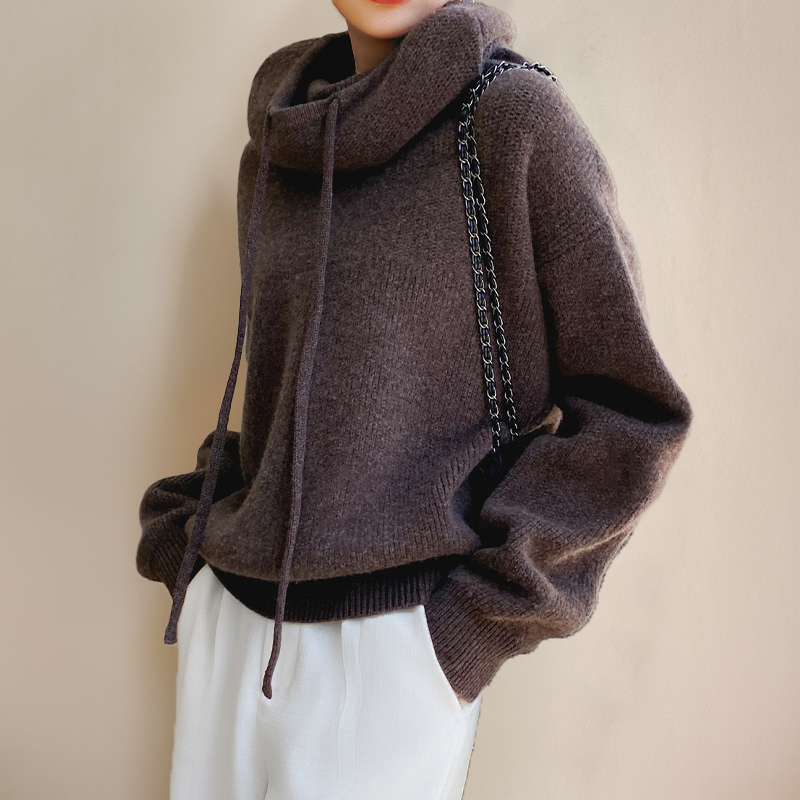 Damski sweter merino z golfem, premium, miękka wełna, zimowy, ciepły, stylowy, wygodny i elegancki | Sansoti