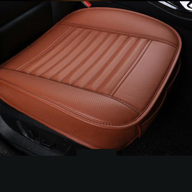 Autostoelkussen Bamboe Houtskool Leer Geurwerend Ademend met Opbergvak Zwart Grijs Oranje Beige Auto | Sansoti