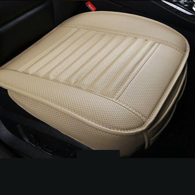 Autostoelkussen Bamboe Houtskool Leer Geurwerend Ademend met Opbergvak Zwart Grijs Oranje Beige Auto | Sansoti