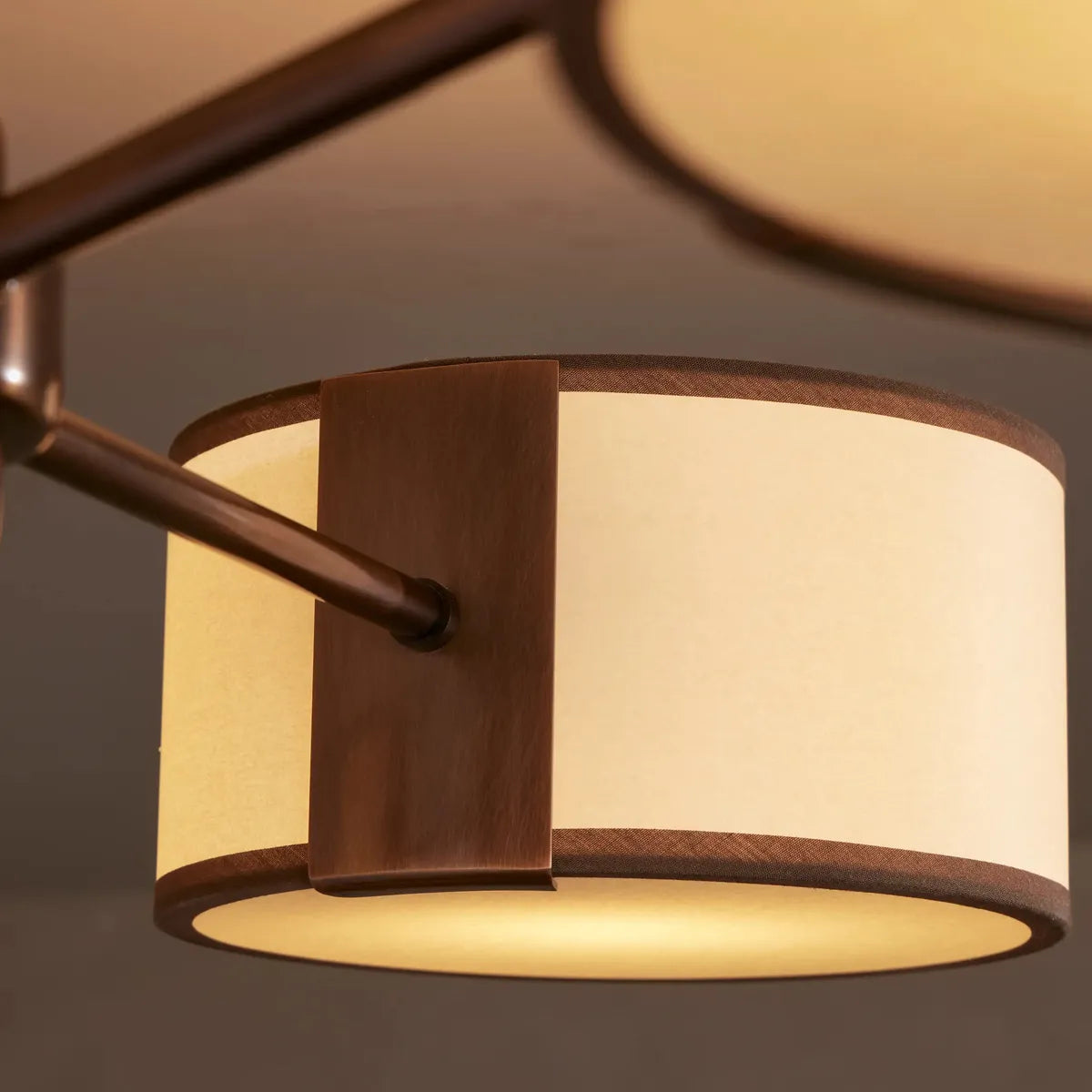 Plafonnier rond avec abat-jour en tissu 91cm Lumière chaleureuse pour salon chambre salle à manger Éclairage d’ambiance moderne | Sansoti