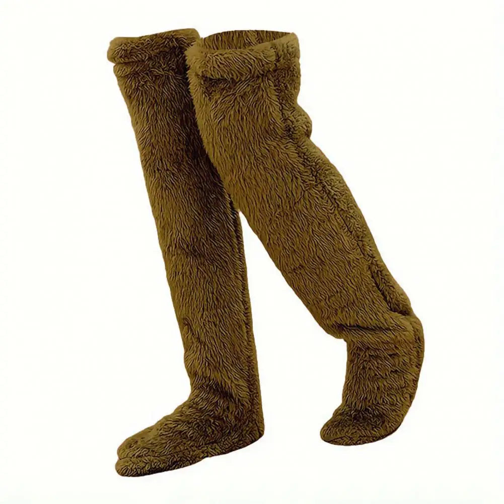 Fleece Knee-High Socks Winter Socks with Adjustable Foot Opening for Maximum Warmth, Comfort, Style, and Coziness | Sansoti