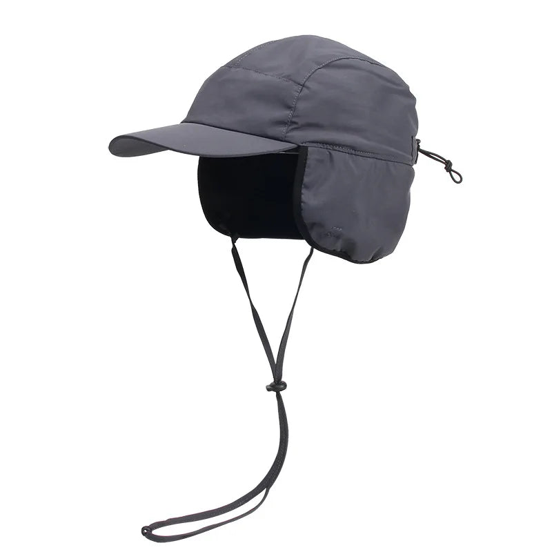 Bonnet d'hiver avec couvre-oreilles et doublure en polaire, réglable, coupe-vent et chaud, 56-62cm, unisexe, tour de tête, ski | Sansoti
