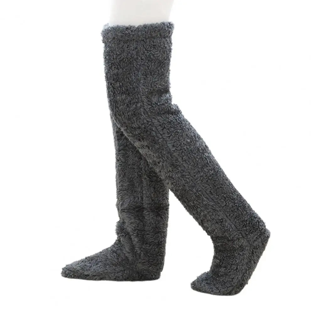 Fleece Knee-High Socks Winter Socks with Adjustable Foot Opening for Maximum Warmth, Comfort, Style, and Coziness | Sansoti