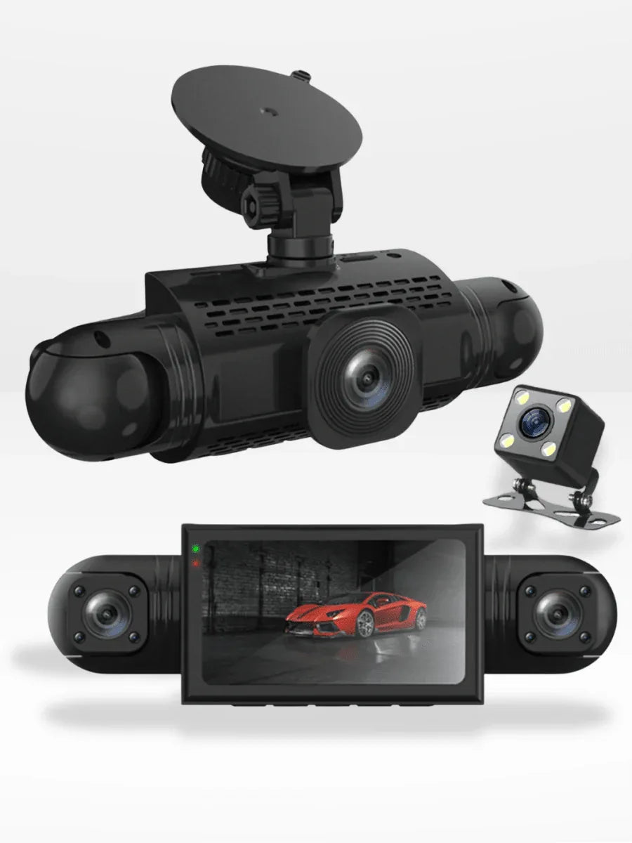 Dashcam met 360° Panoramische Visie Full HD Nachtzicht Auto Camera Parkeerbewaking Veiligheid Opname | Sansoti
