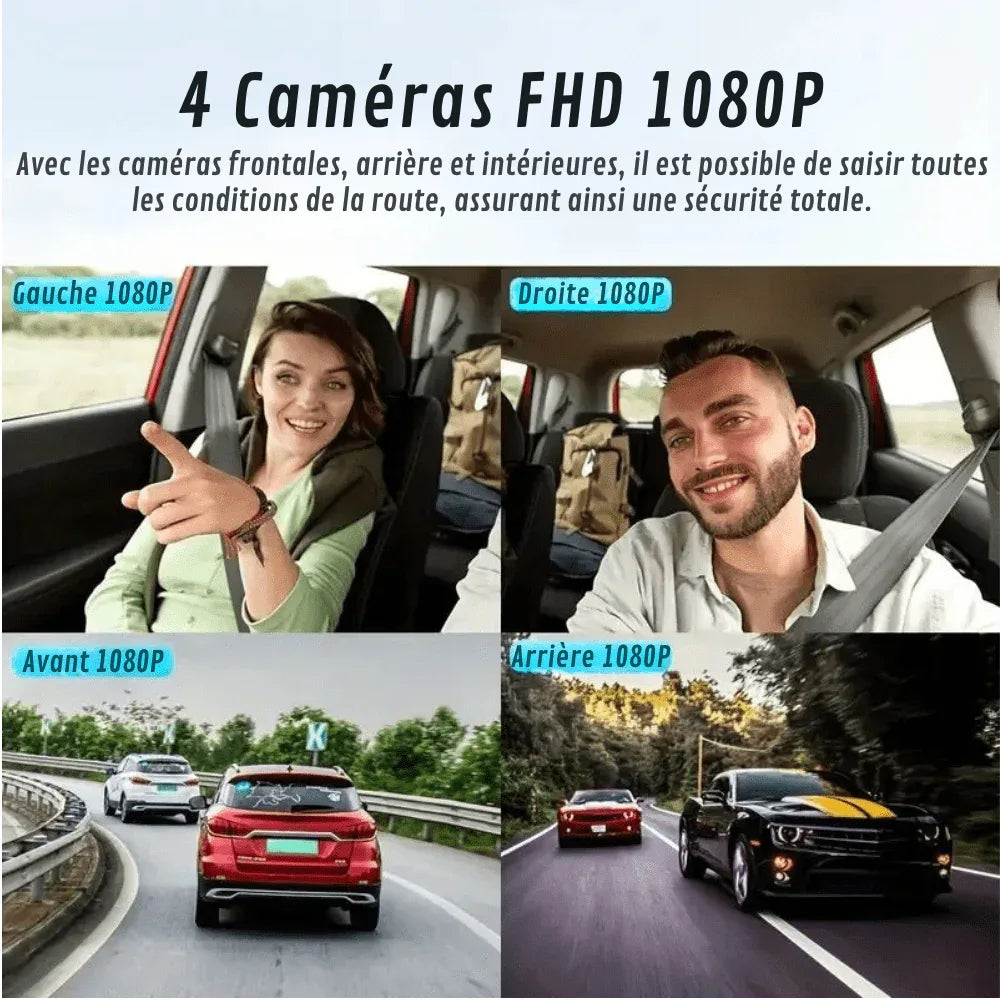 Dashcam met 360° Panoramische Visie Full HD Nachtzicht Auto Camera Parkeerbewaking Veiligheid Opname | Sansoti
