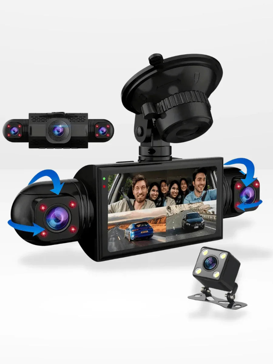 Dashcam met 360° Panoramische Visie Full HD Nachtzicht Auto Camera Parkeerbewaking Veiligheid Opname | Sansoti