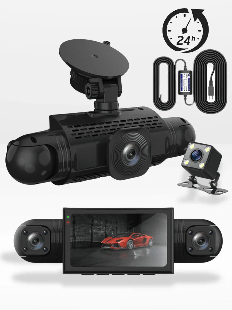 Dashcam met 360° Panoramische Visie Full HD Nachtzicht Auto Camera Parkeerbewaking Veiligheid Opname | Sansoti