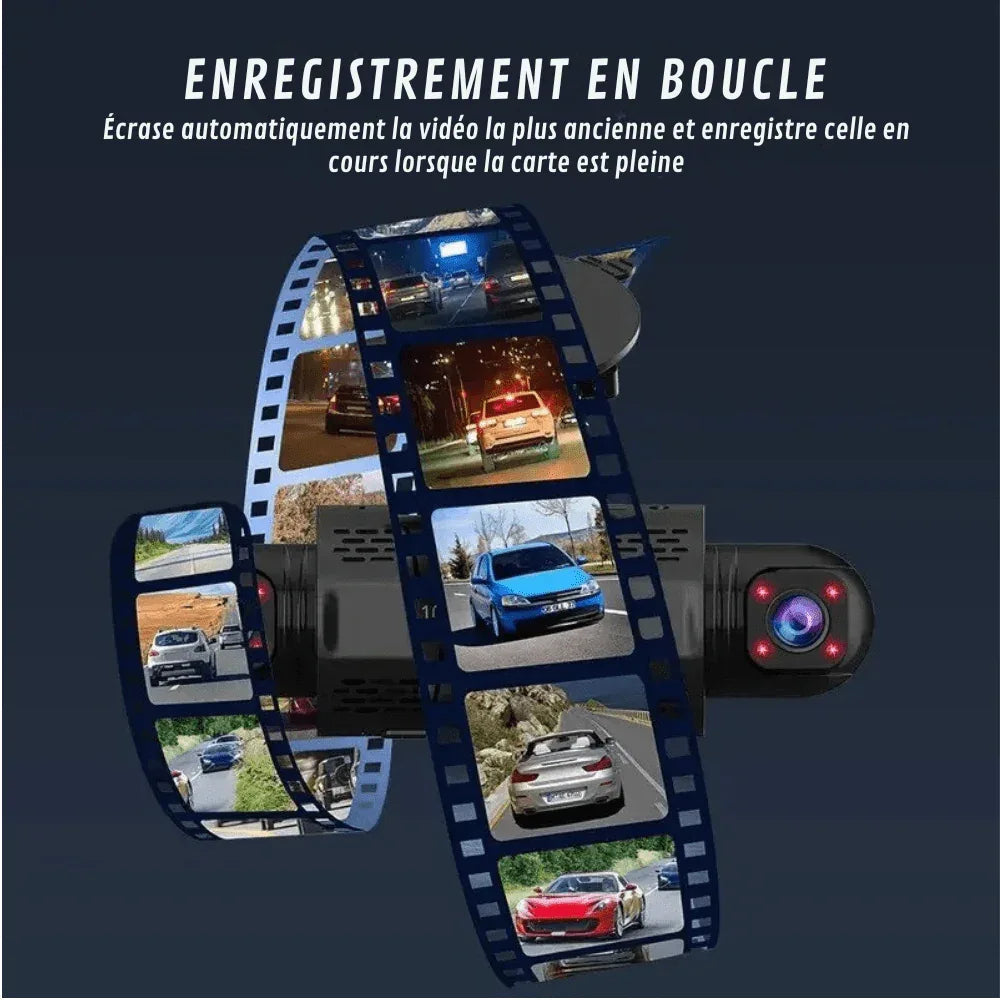 Dashcam met 360° Panoramische Visie Full HD Nachtzicht Auto Camera Parkeerbewaking Veiligheid Opname | Sansoti