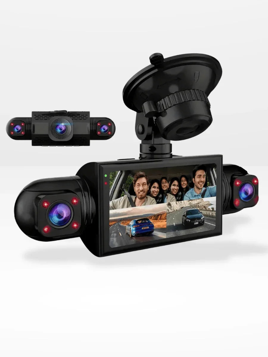 Dashcam met 360° Panoramische Visie Full HD Nachtzicht Auto Camera Parkeerbewaking Veiligheid Opname | Sansoti