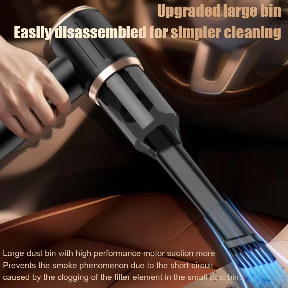 Aspirateur à main sans fil 45000Pa pour voiture et intérieur, batterie rechargeable, 5-en-1, multifonction compact | Sansoti