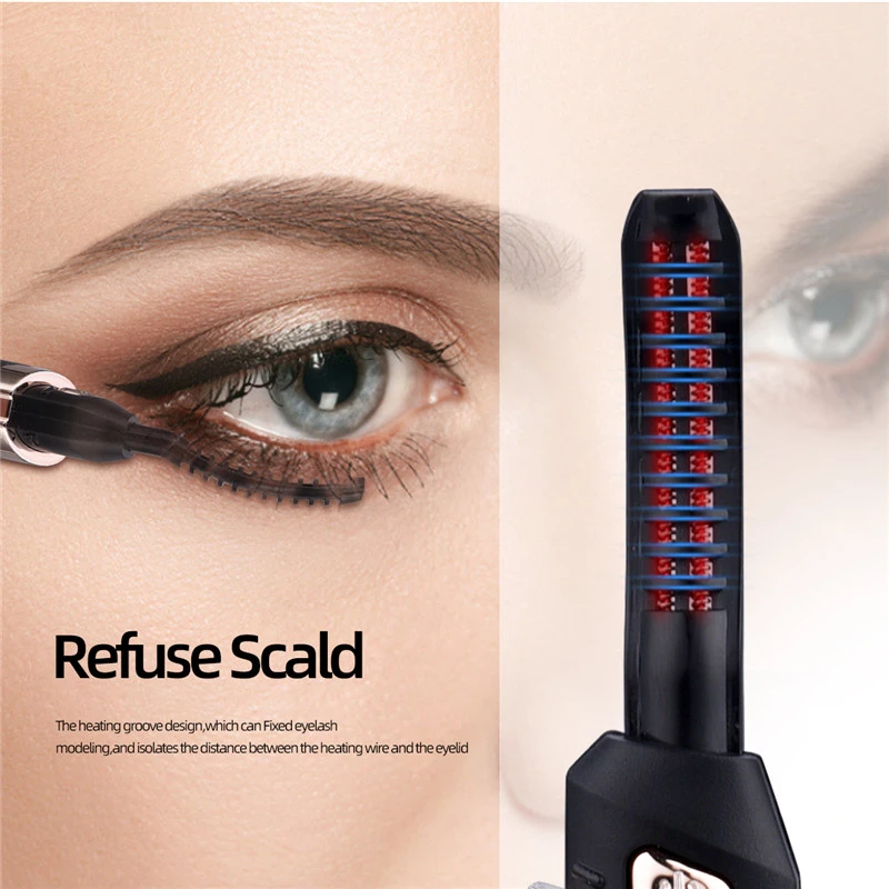 Verwarmde Elektrische Wimperlifter met Kamvorm en 3 Temperatuurstanden voor Langdurige Curl | Sansoti