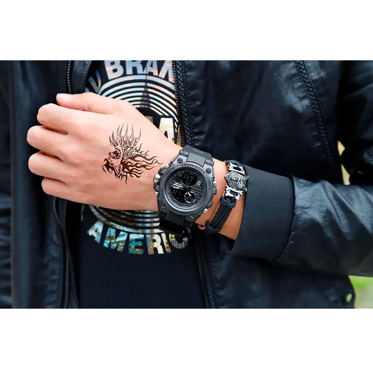 Multifunctioneel Horloge met Analoge en Digitale Display voor Heren | Sansoti