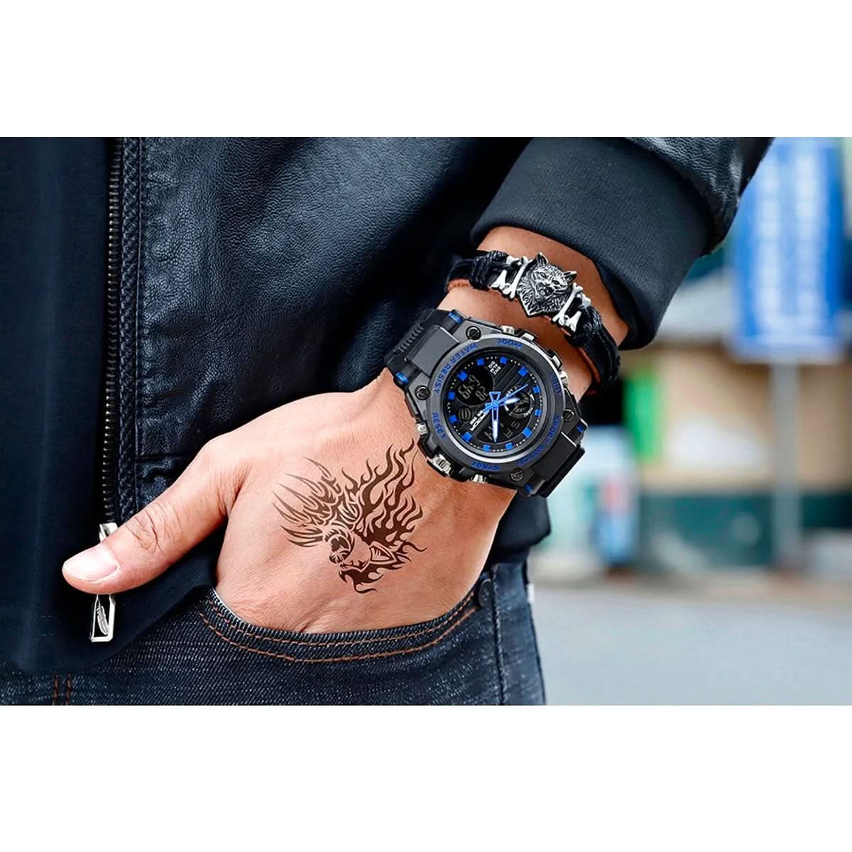 Multifunctioneel Horloge met Analoge en Digitale Display voor Heren | Sansoti