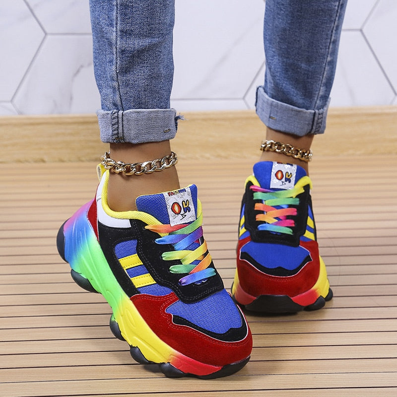 Orthopädische Damen-Wanderschuhe mit 4-cm-Plateau, atmungsaktiv, rutschfest, bequeme Sneaker für den Alltag, Größe 35–43 | Sansoti