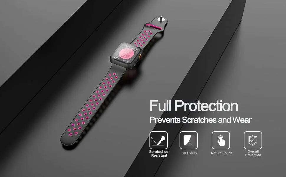 Roestvrijstalen Beschermhoesje met Gehard Glas voor Apple Watch 44mm 40mm 42mm 38mm Smartwatch Accessoire | Sansoti