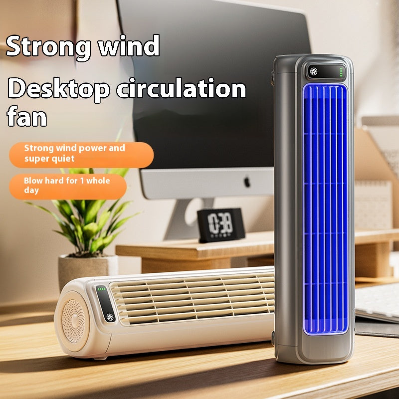 Torenventilator Bladloos USB Modern Grijs Stil Design Compacte Koeling 3 Standen Bureau Thuis Kantoor | Sansoti
