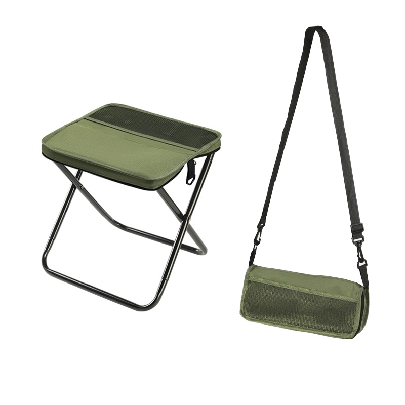 Opvouwbare Campingkruk met Rugsteun en Draagtas – Draagbaar Outdoor Zitmeubel voor Vissen, Wandelen en Picknick | Sansoti