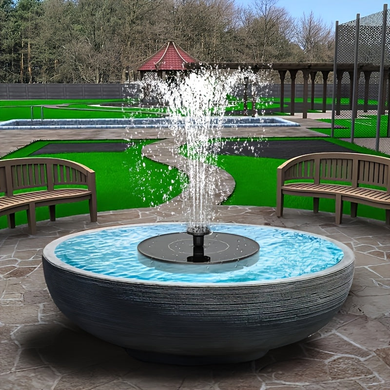 Drijvende Tuinfontein op Zonne-energie met Verwisselbare Sproeiers voor Vijver Vogelbad Terras Tuin Waterornament | Sansoti