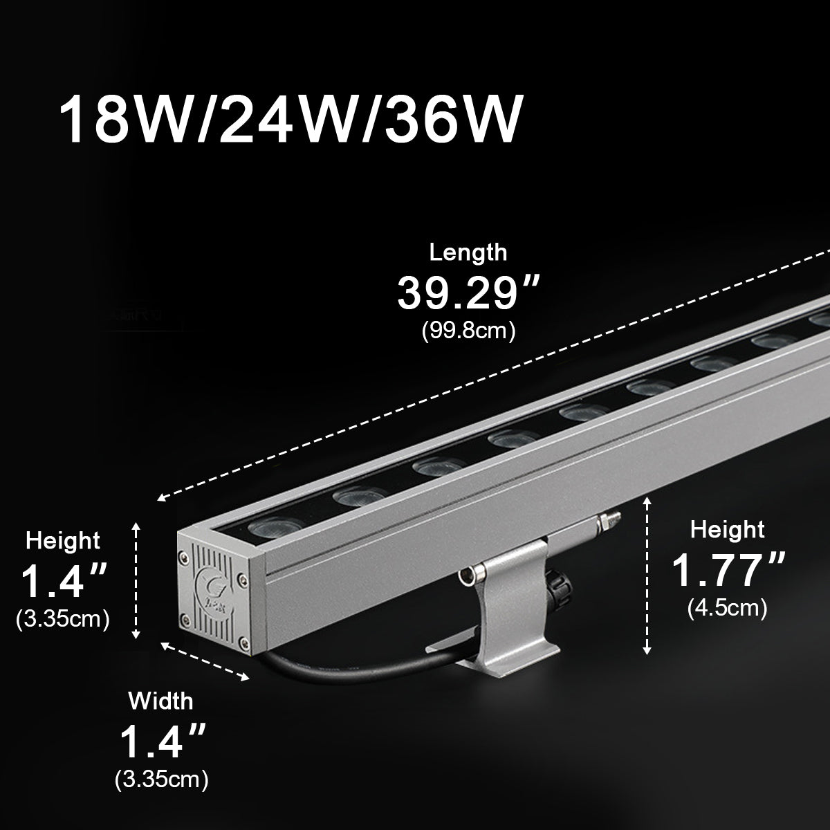 LED wall lighting 100cm 24V Dimmable Outdoor Lighting IP65 Waterproof Aluminum Facade Accent Garden Lighting | Sansoti