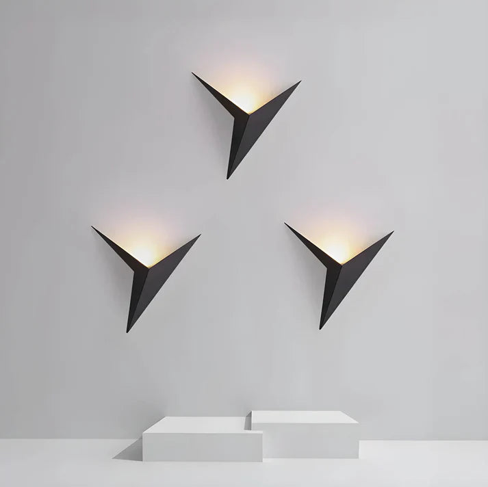 Applique murale Oiseau fer noir éclairage mural chambre salon design minimaliste style origami LED | Restfield