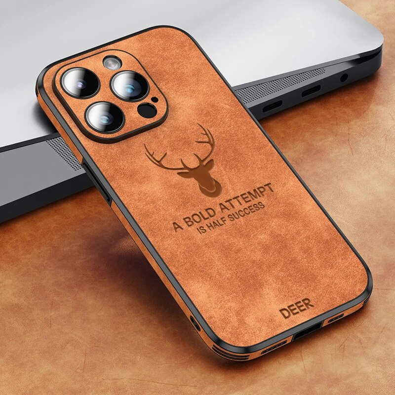 Smartphone Hoesje in Leerlook — Slank Design met Valbescheming & MagSafe-Compatibiliteit voor iPhone 16/15/14/13/12 | Sansoti