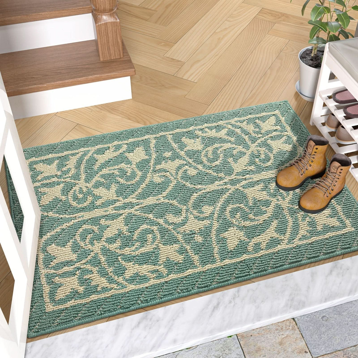 Paillasson antidérapant d’intérieur facile d’accès, 60x90cm, retenant la saleté, tapis d’entrée avec dessous en caoutchouc antidérapant | Sansoti