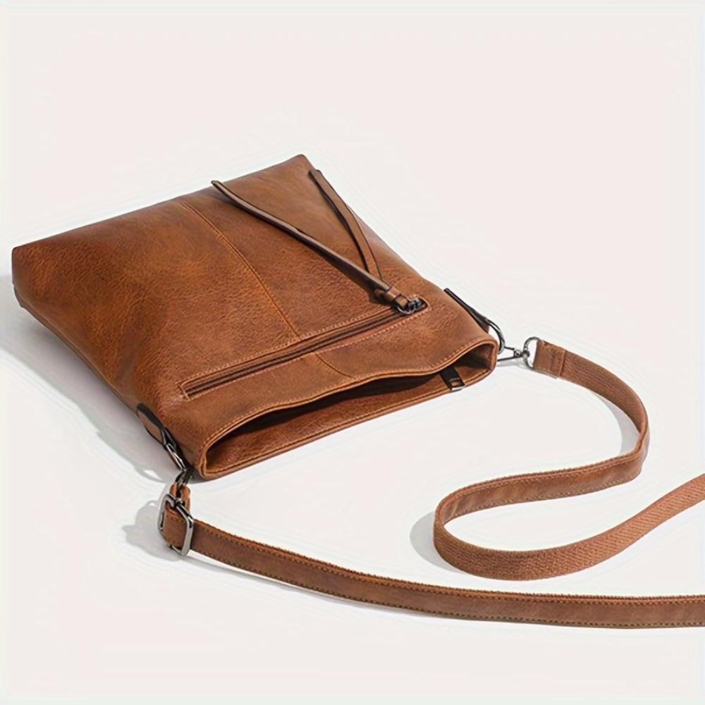 Vierkante Retro Schoudertas Bruin Crossbody Damestas Compacte Stijlvolle Schoudertas Dagelijks Gebruik | Sansoti