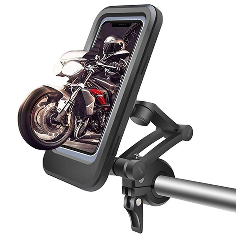 Waterdichte Telefoonhouder voor Fiets met 15W Draadloze Powerbank Zwart | Sansoti