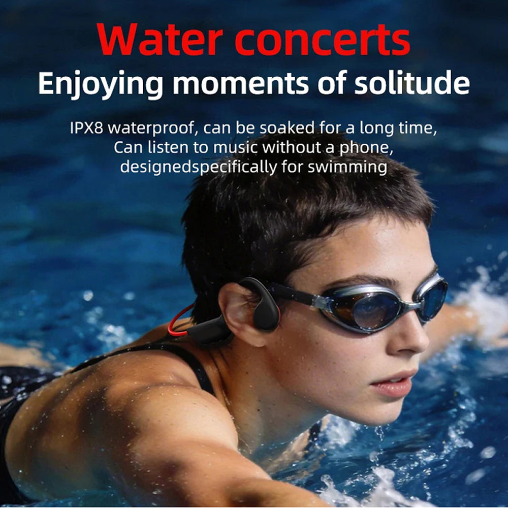 Knochenleitungs-Schwimmkopfhörer 32GB IPX8, wasserdicht bis 30m, mit 12 Stunden Wiedergabezeit zum Schwimmen und Laufen | Sansoti