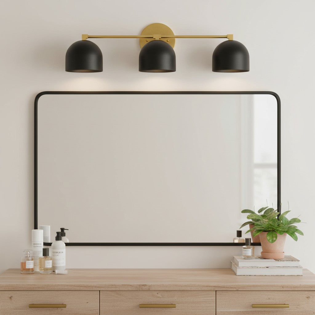 Metalen Wandlamp met Bolvormige Kap – Scandinavische Sfeerlamp voor Badkamer Slaapkamer Woonkamer – Moderne Wandverlichting Zwart Goud Messing | Sansoti