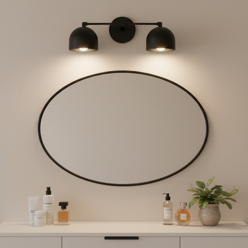 Metalen Wandlamp met Bolvormige Kap – Scandinavische Sfeerlamp voor Badkamer Slaapkamer Woonkamer – Moderne Wandverlichting Zwart Goud Messing | Sansoti