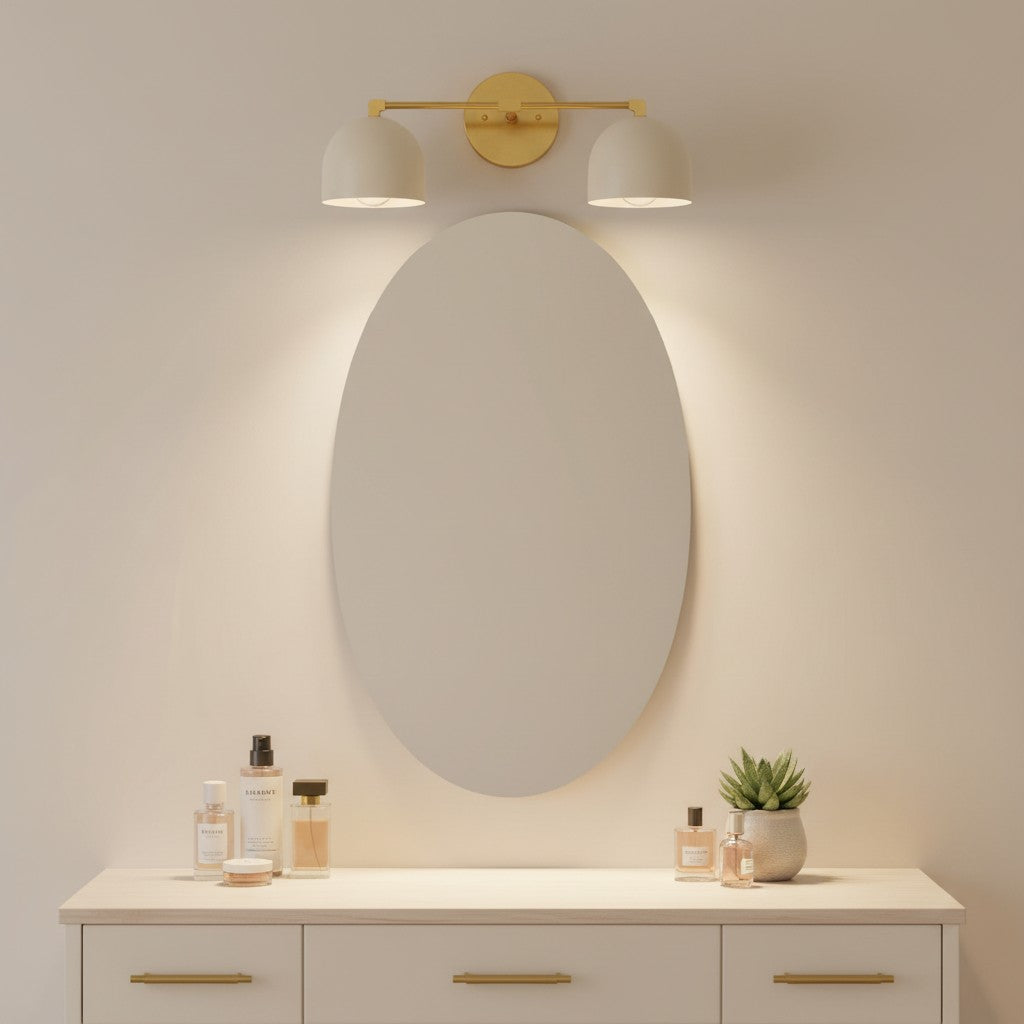 Metalen Wandlamp met Bolvormige Kap – Scandinavische Sfeerlamp voor Badkamer Slaapkamer Woonkamer – Moderne Wandverlichting Zwart Goud Messing | Sansoti