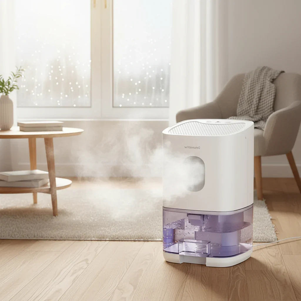 Compact 600ml Dehumidifier Quiet Humidity Regulators for Bedroom Kitchen Bathroom Office Living Room | Sansoti