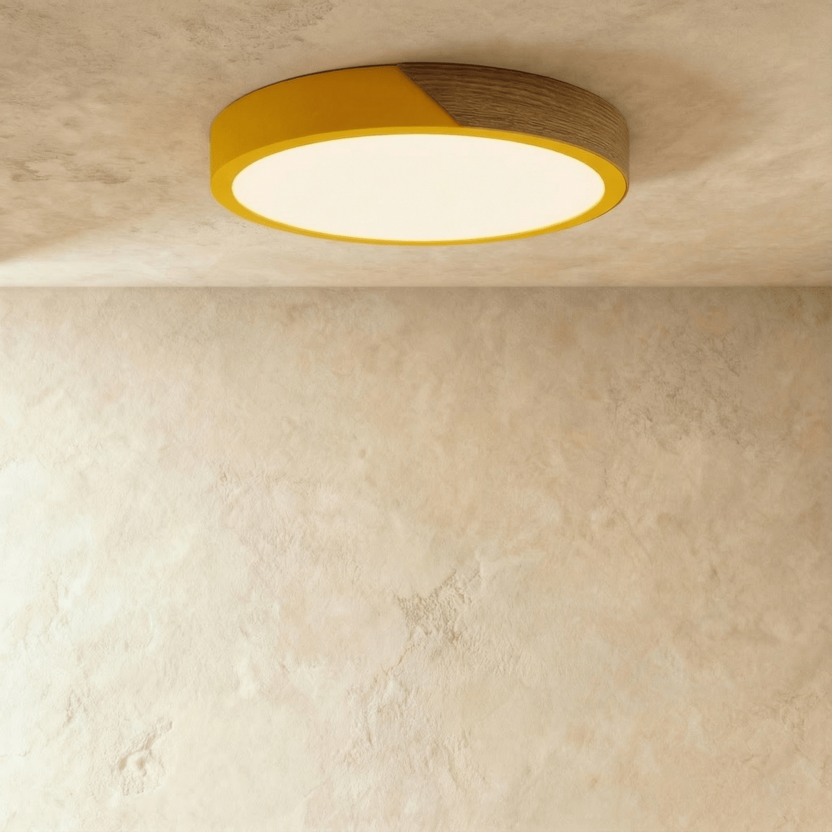 Minimalistische LED-Deckenleuchte mit Holz-Akzenten und sanfter Lichtverteilung | Restfield