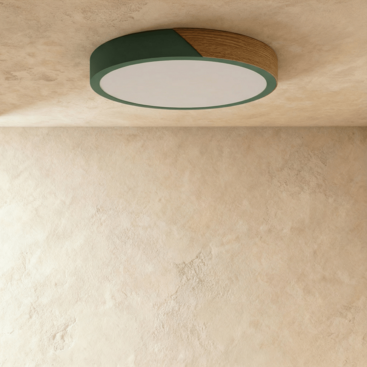 Minimalistische LED-Deckenleuchte mit Holz-Akzenten und sanfter Lichtverteilung | Restfield