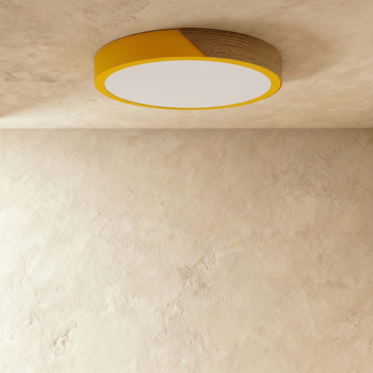 Minimalistische LED-Deckenleuchte mit Holz-Akzenten und sanfter Lichtverteilung | Restfield