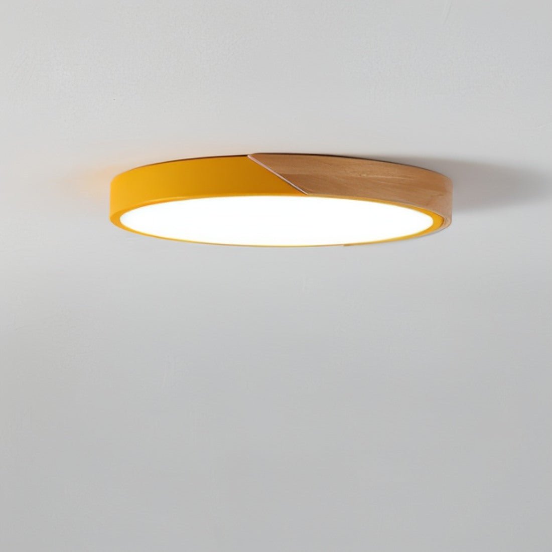 LED plafondlamp hout metaal rond modern minimalistisch wit woonkamer slaapkamer kantoor plafondverlichting energiezuinig | Sansoti