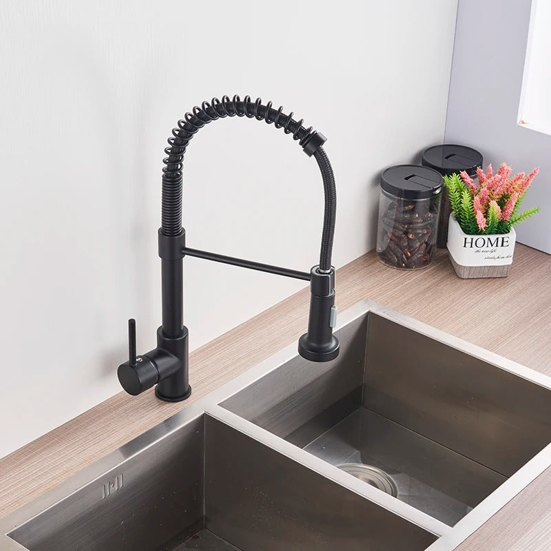 Robinet de Cuisine Douchette Extensible Laiton Pivotant 360° Brossé Moderne Cuisine | Restfield