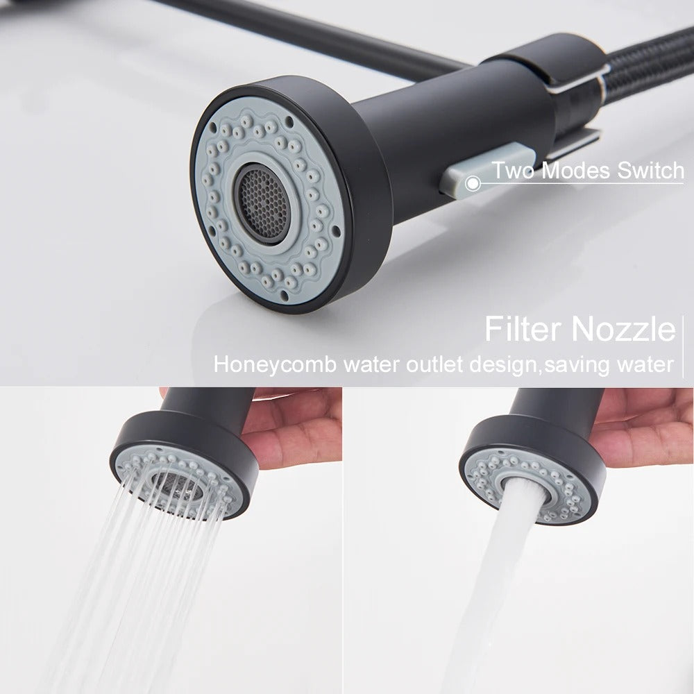 Robinet de Cuisine Douchette Extensible Laiton Pivotant 360° Brossé Moderne Cuisine | Restfield
