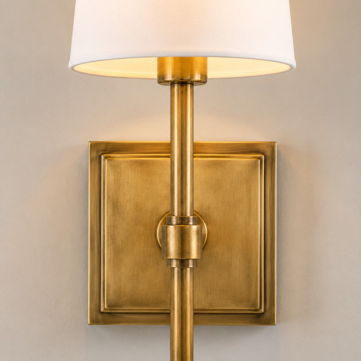 Wandlamp met linnen kap - retro metalen wandverlichting voor slaapkamer en gang | Sansoti
