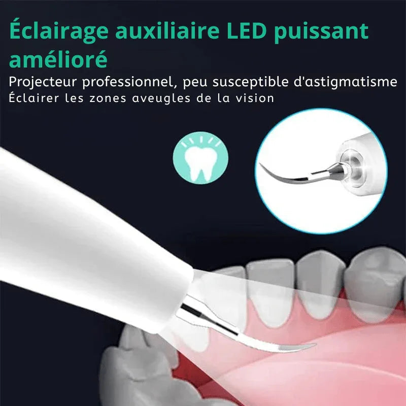 Ultrasoon Tandreiniger USB Oplaadbaar met LED-Verlichting 3 Standen voor Professionele Mondzorg Thuis Wit | Sansoti