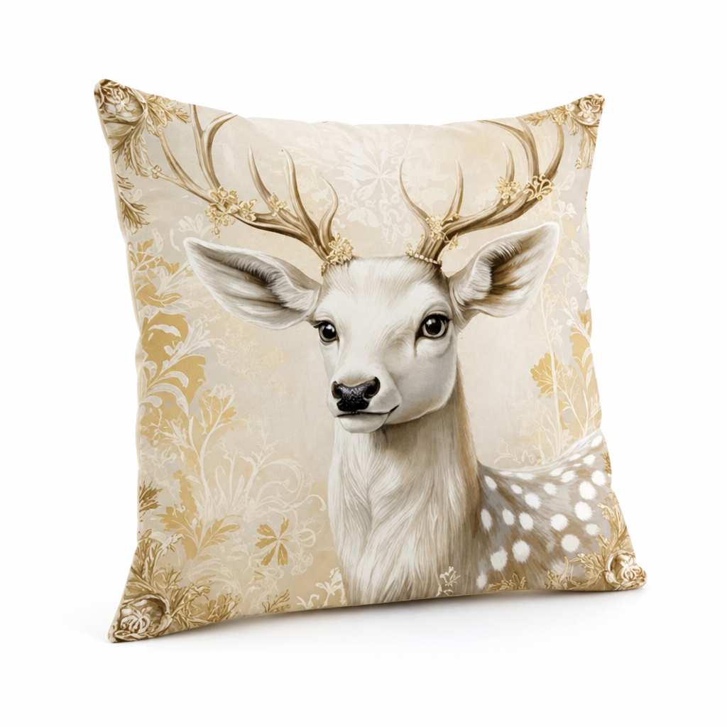Samt-Kissenbezug mit festlichem Motiv 45×45 cm Gold Baumwoll-Polyester Reißverschluss Quadratisch Dekorativ für den Innenbereich | Sansoti