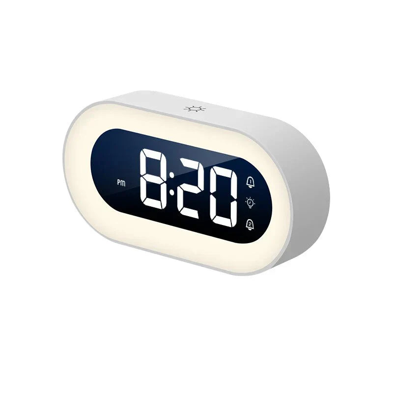 Réveil LED numérique Veilleuse Alarme musicale Fonction snooze Dimmable Chambre Bureau Chambre d'enfant Horloge Lumière de nuit | Restfield