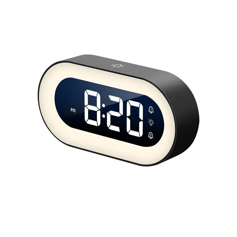 Digitale Wekker LED Groot Display Nachtlamp Muziekfunctie Slaapkamer Bureau Modern | Sansoti