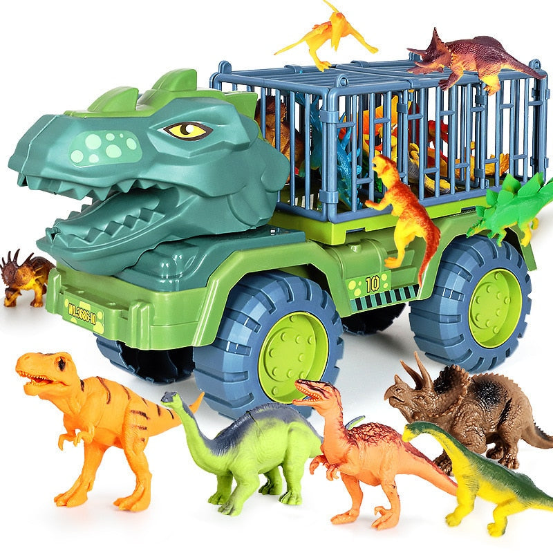 Dino Transporter Vrachtwagen Met Realistische Dino Figuren Speelset 38cm Educatief | Sansoti