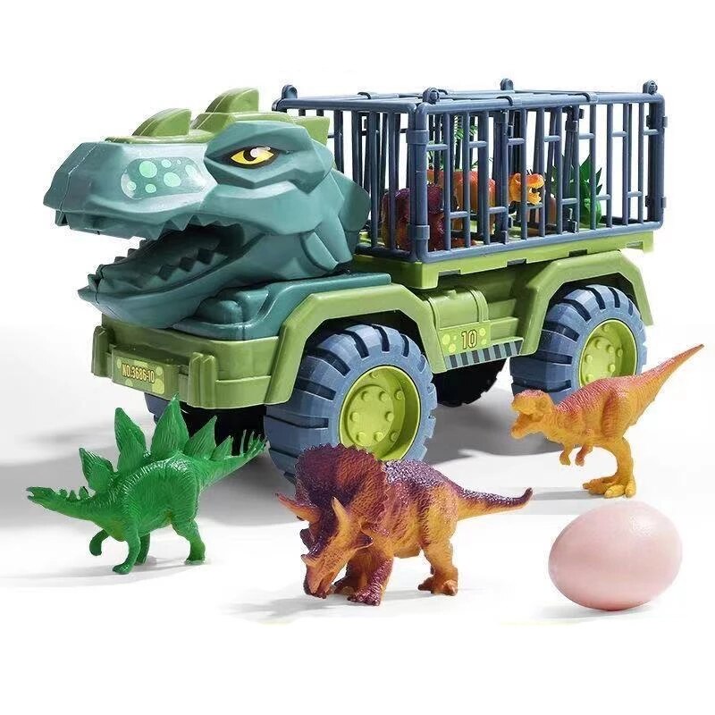 Dino Transporter Vrachtwagen Met Realistische Dino Figuren Speelset 38cm Educatief | Sansoti