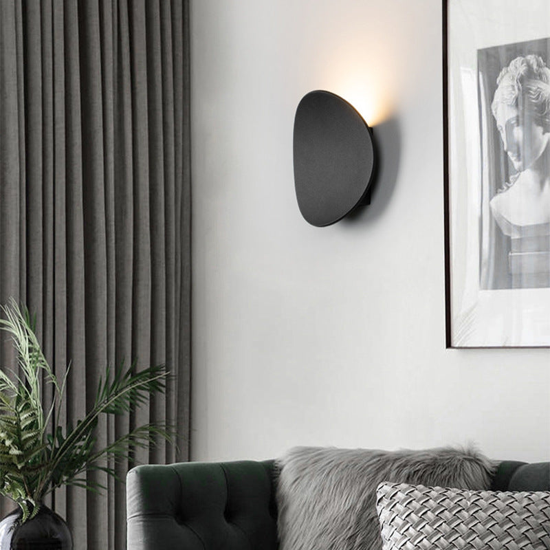 Applique murale ronde en aluminium avec éclairage LED, design moderne, pour salon, chambre et couloir, éclairage d’ambiance | Sansoti